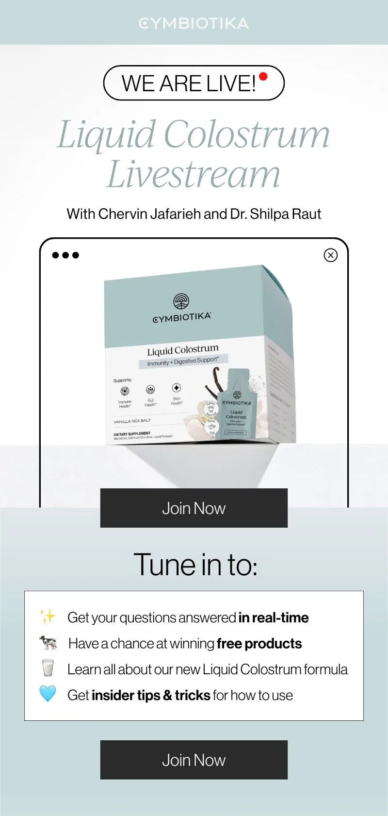 Email: Liquid Colostrum livestream