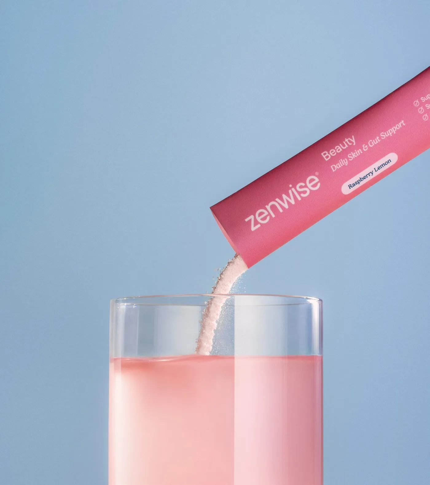 Beauty stick pouring into a glass