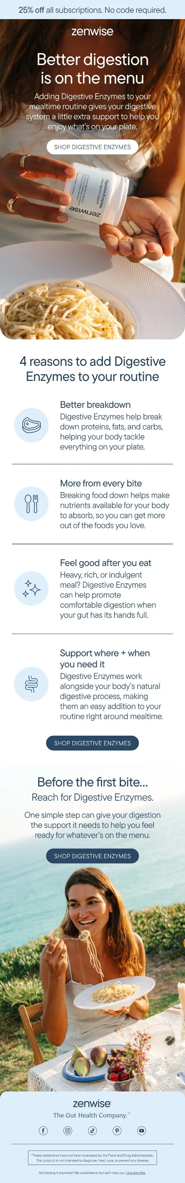 Email: Better digestion is on the menu