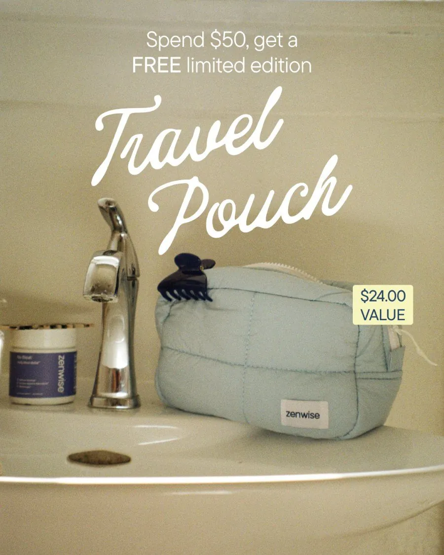 Spend $50, get a free limited edition Travel Pouch